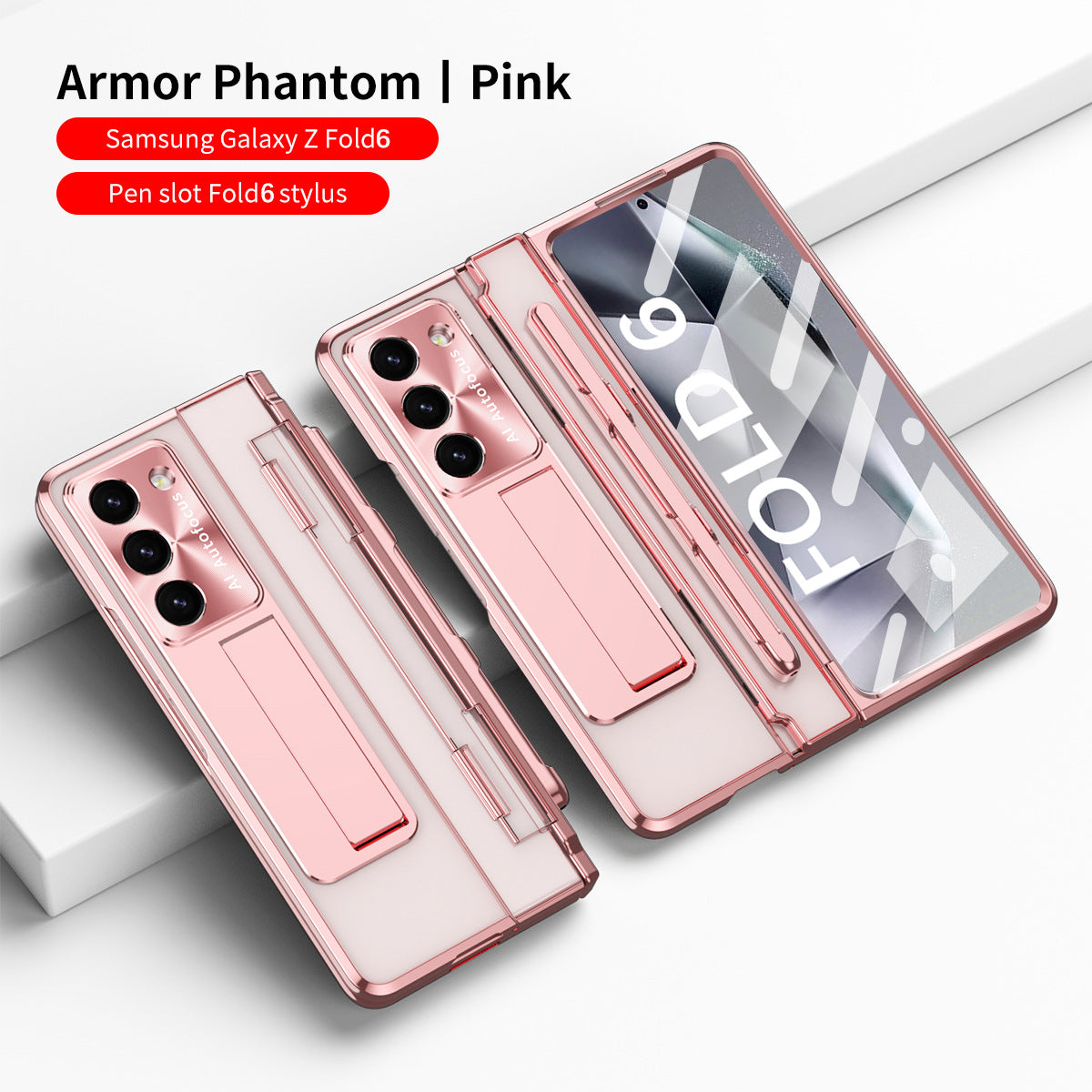 Samsung zfold 6 phone case FOLD5 flat hinge folding pen slot protective cover W23 electroplated lens film suitable - Korvel