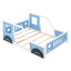 Full Size Classic Car-Shaped Platform Bed with Wheels,Blue - Korvel