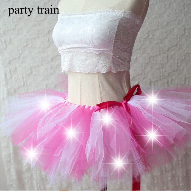 Arrival Women Tulle Tutu Skirt Sexy Mini Fancy Adult Petticoat Fluffy Yarn Ballet Dance Halloween Led Light Up - Korvel