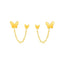 Pendientes de mariposa de oro amarillo de 14k