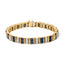 Pulsera de eslabones de diamantes y zafiros azules de oro amarillo de 14K - 7"