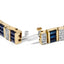 Pulsera de eslabones de diamantes y zafiros azules de oro amarillo de 14K - 7"