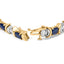 Pulsera de eslabones de diamante y zafiro azul de oro amarillo de 14K - 7 pulgadas