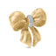 18K Yellow Gold Diamond Bow Pin Brooch