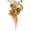Collier Cascade Floral en Diamant et Rubis en Or Jaune 18K
