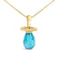 Collar con colgante de chupete de cuarzo azul y oro amarillo de 14 quilates - 18"