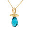 Collar con colgante de chupete de cuarzo azul y oro amarillo de 14 quilates - 18"