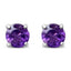 .925 Sterling Silver 3.5 MM Created Round Red Garnet Stud Earrings