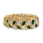 Pulsera de Diamantes y Esmalte Verde de Oro Amarillo de 18K - 7 Pulgadas