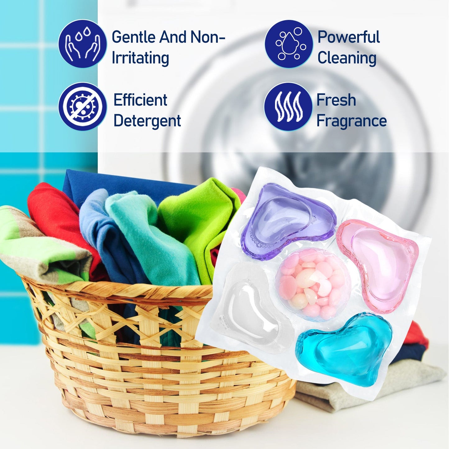 Cleaning Guardian Beads, Gently Clean Oil Stains And Stains With Long Lasting Fragrance Laundry Gel - Korvel