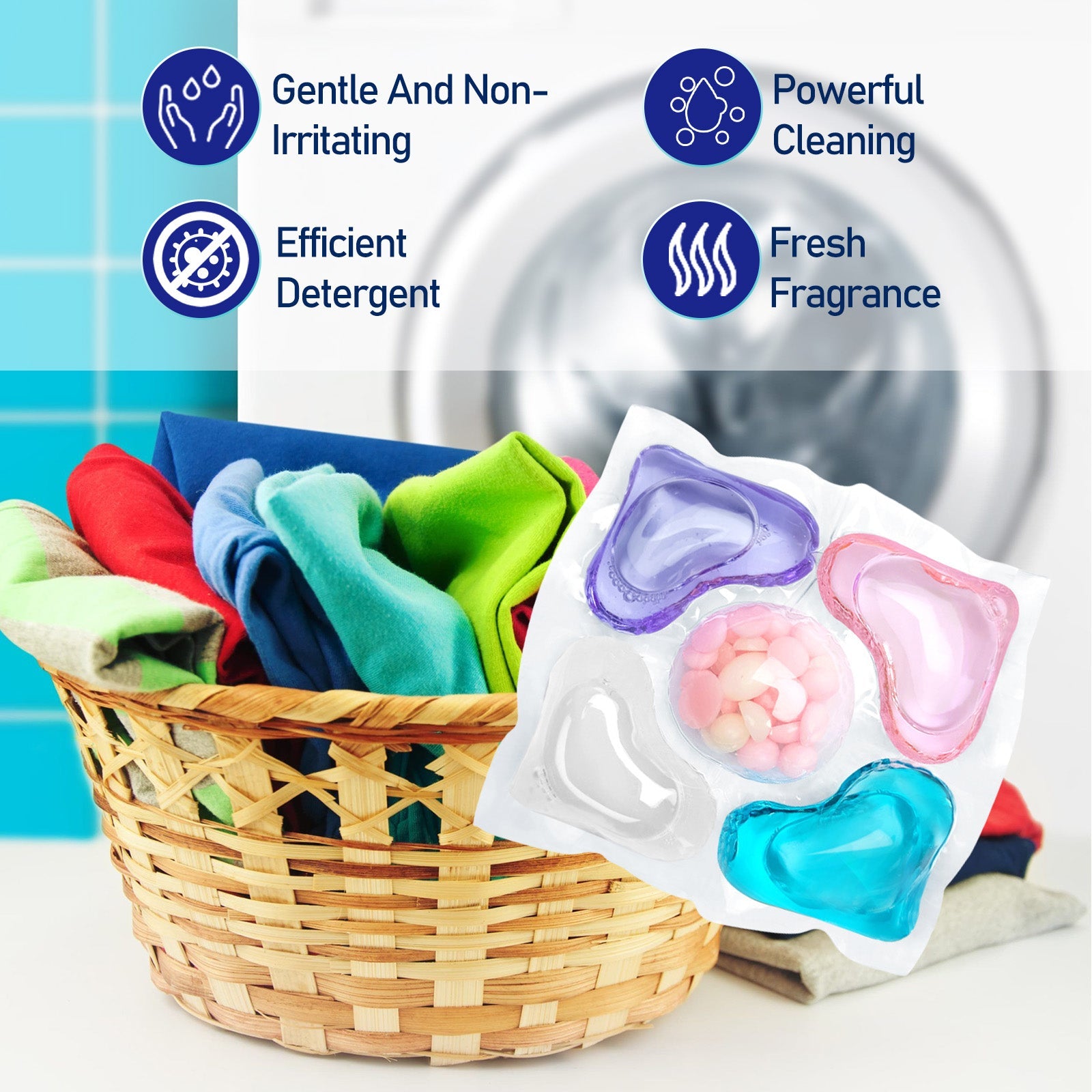 Cleaning Guardian Beads, Gently Clean Oil Stains And Stains With Long Lasting Fragrance Laundry Gel - Korvel