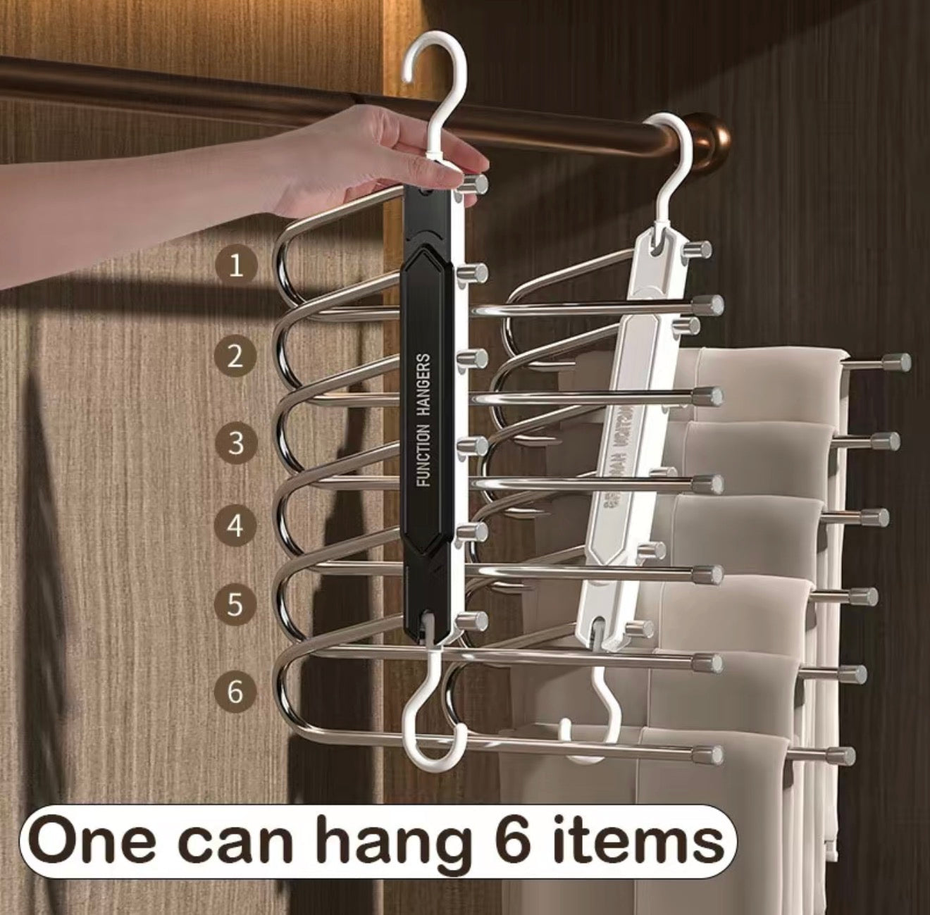 FoldSpace Pants Hanger - 6-Layer Space-Saving Organizer