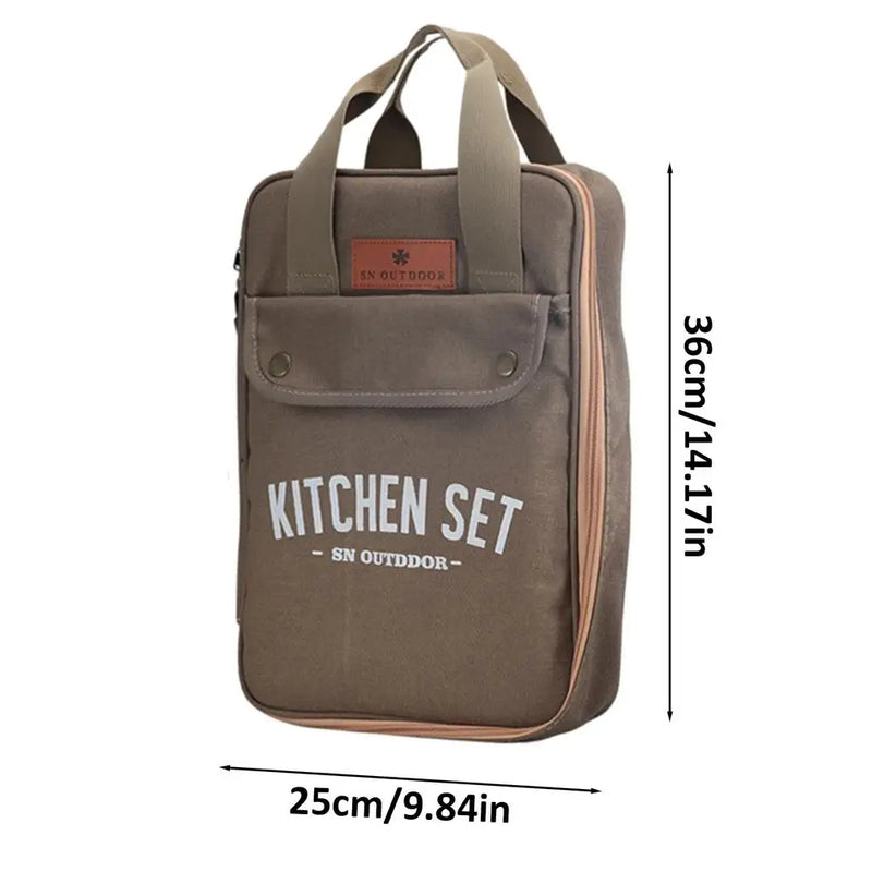 Camping Kitchen Set 8pcs Camping Outdoor Cookware Kit Stainless Steel Camping Tool Travel Set And Utensil Organizer Storage bag - Korvel