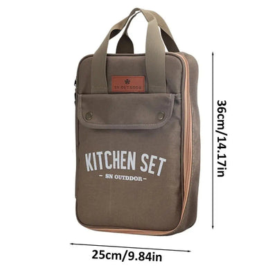 Camping Kitchen Set 8pcs Camping Outdoor Cookware Kit Stainless Steel Camping Tool Travel Set And Utensil Organizer Storage bag - Korvel
