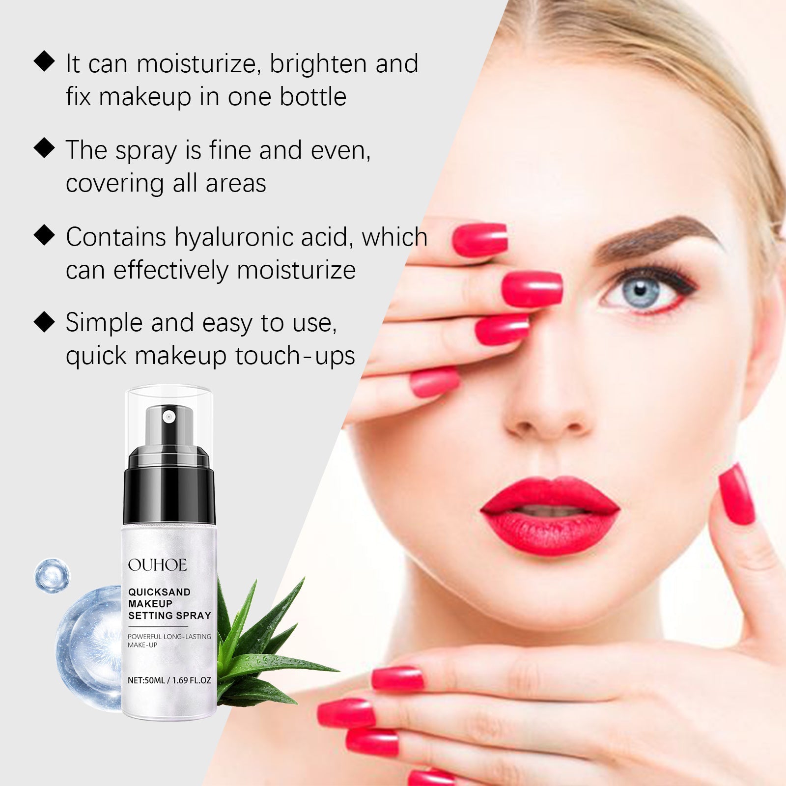 Quicksand Setting Spray Natural Lightweight Multi-Effect Moisture Moisture Mist Refreshing Portable Makeup Spray - Korvel