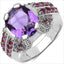 5.37 Carat Genuine Amethyst & Rhodolite Sterling Silver Ring