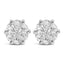 Pendientes de diamantes en corte pie de 14K oro blanco 1.00 Cttw