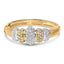 Pulsera de Brazalete de Domo Graduado de Diamante de Oro de 18K
