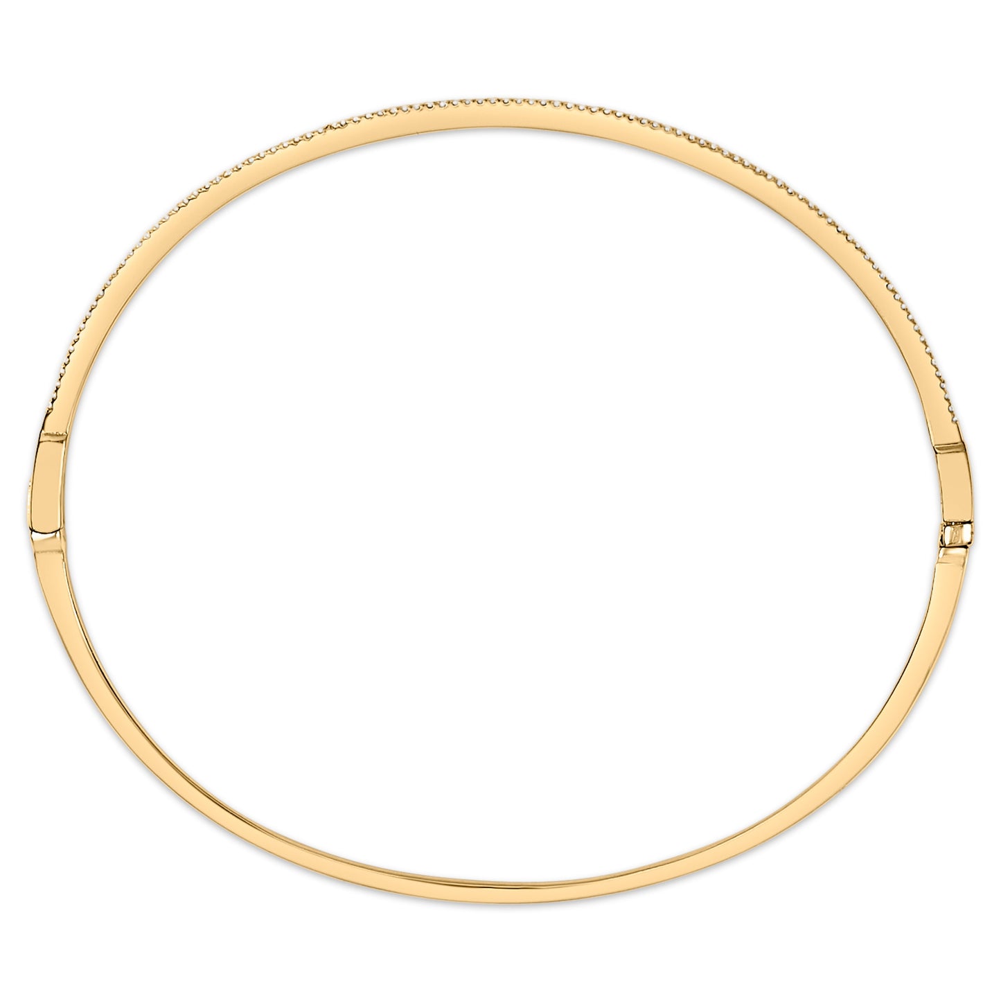 Bracelet jonc demi-éternité en or jaune 14K avec diamants - 7,75"