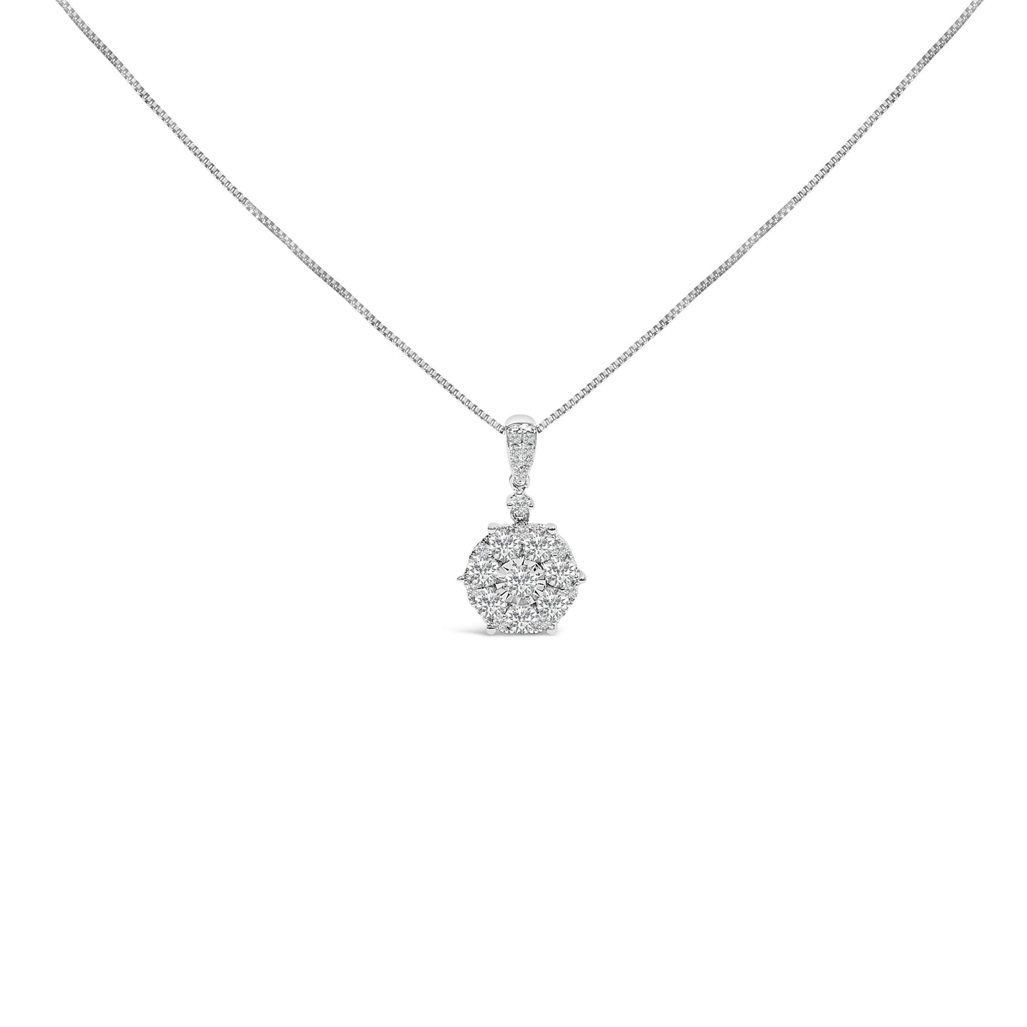 Collar de Colgante de Diamantes en Oro Blanco de 14K - 18"