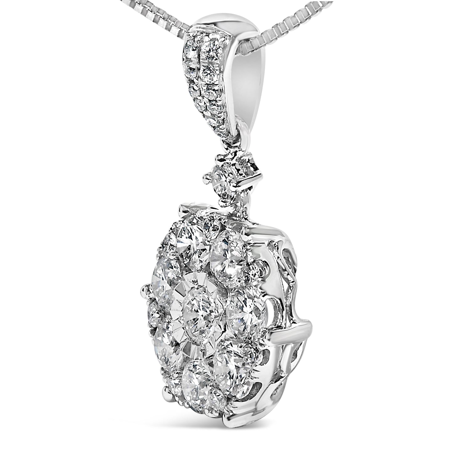 Collar de Colgante de Diamantes en Oro Blanco de 14K - 18"