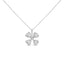 Collar con Colgante Floral de Diamante de Oro Blanco de 14K - 18 Pulgadas