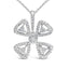 Collar con Colgante Floral de Diamante de Oro Blanco de 14K - 18 Pulgadas