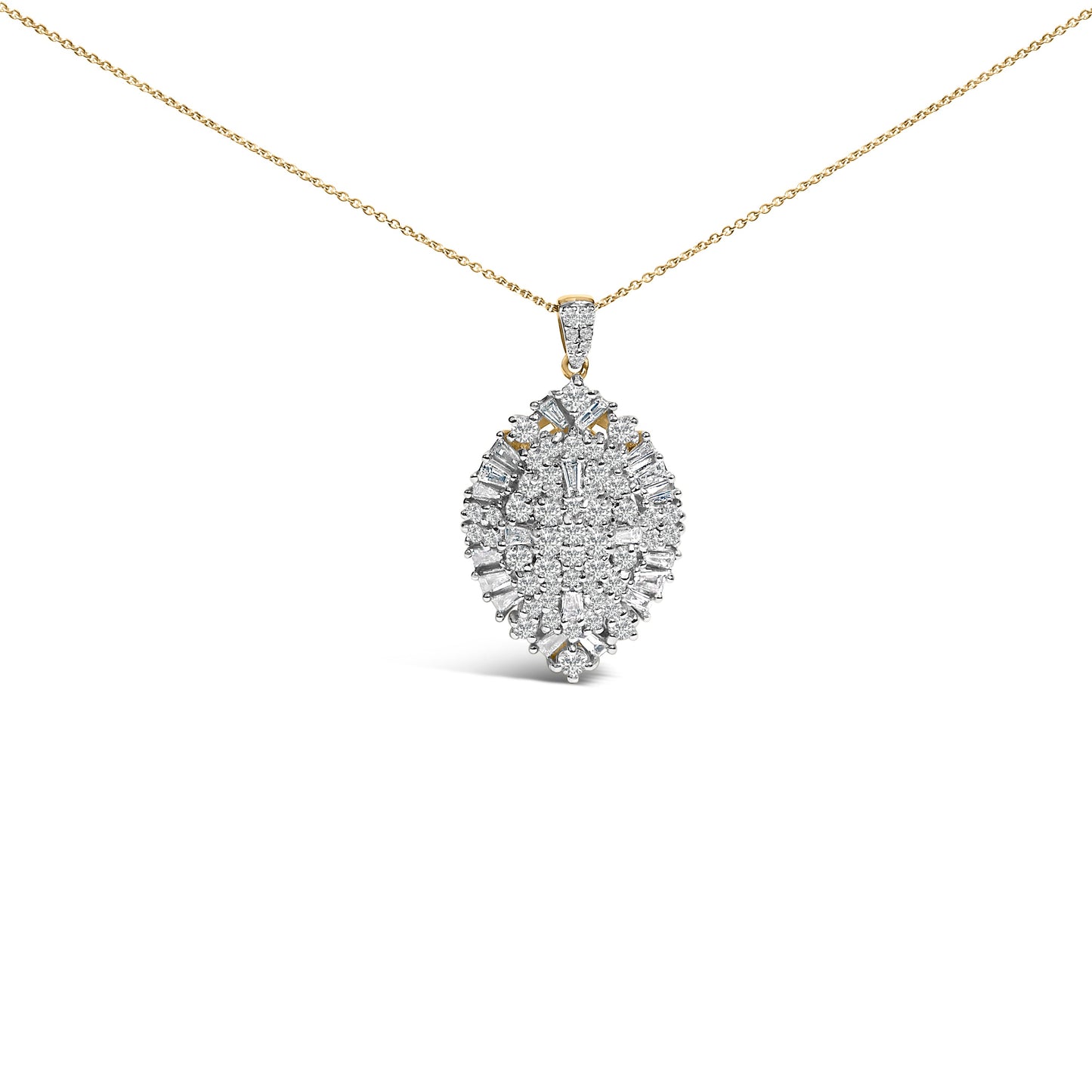 Collar de Pendant con Diamantes en Forma de Pera de Oro de 14K - 20"
