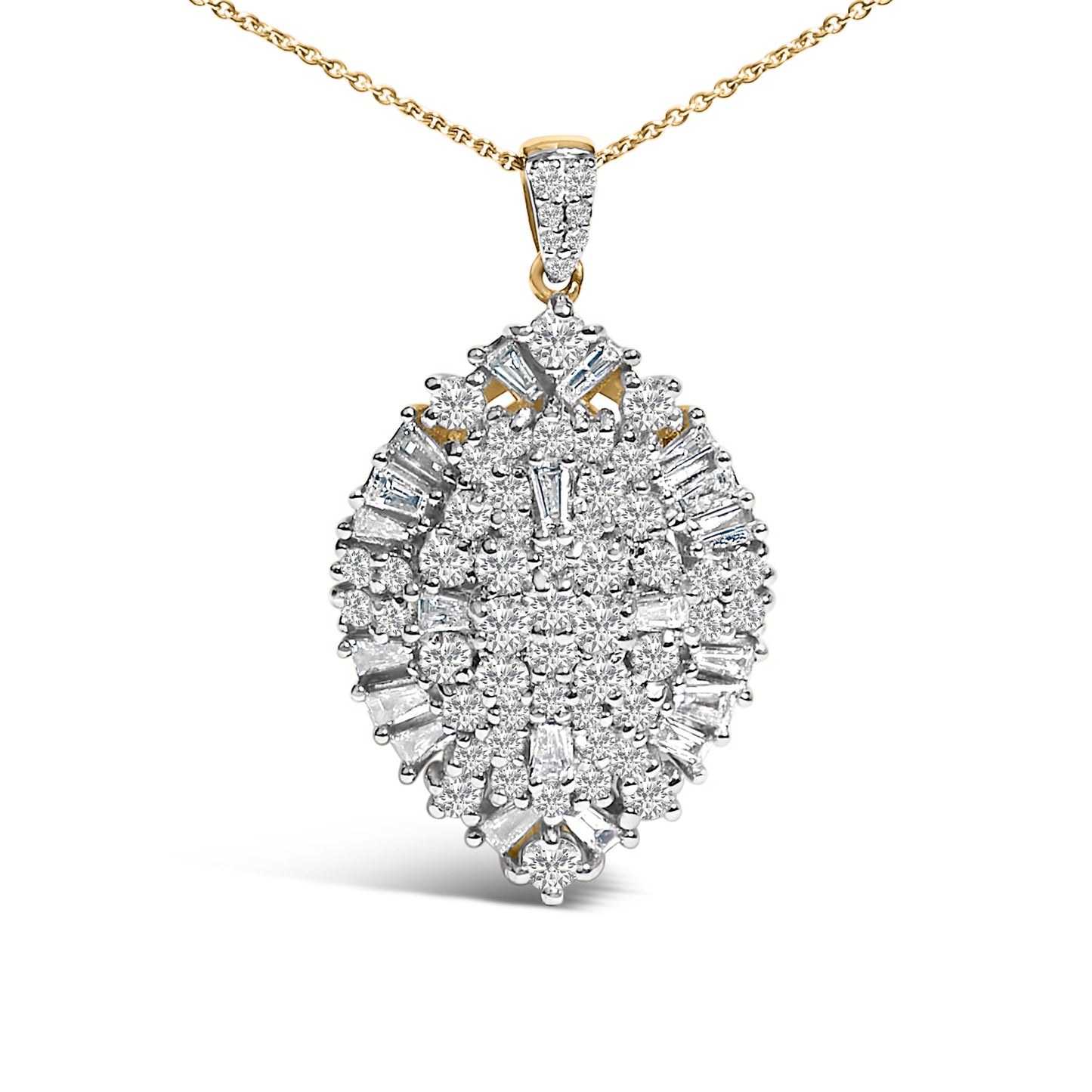 Collar de Pendant con Diamantes en Forma de Pera de Oro de 14K - 20"