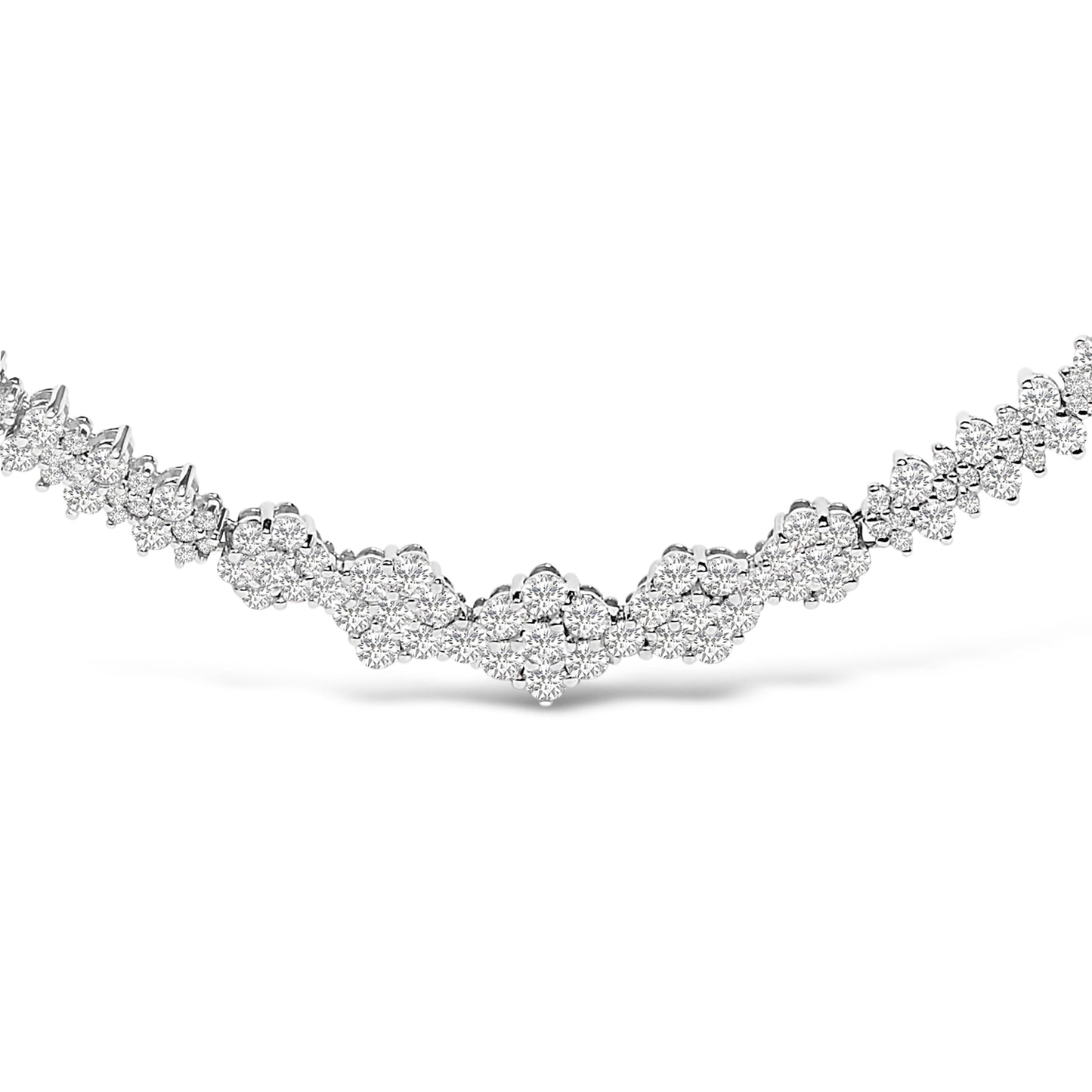 Collar de Barra de Clúster de Diamantes de Oro Blanco de 14K - 2.00 Cttw