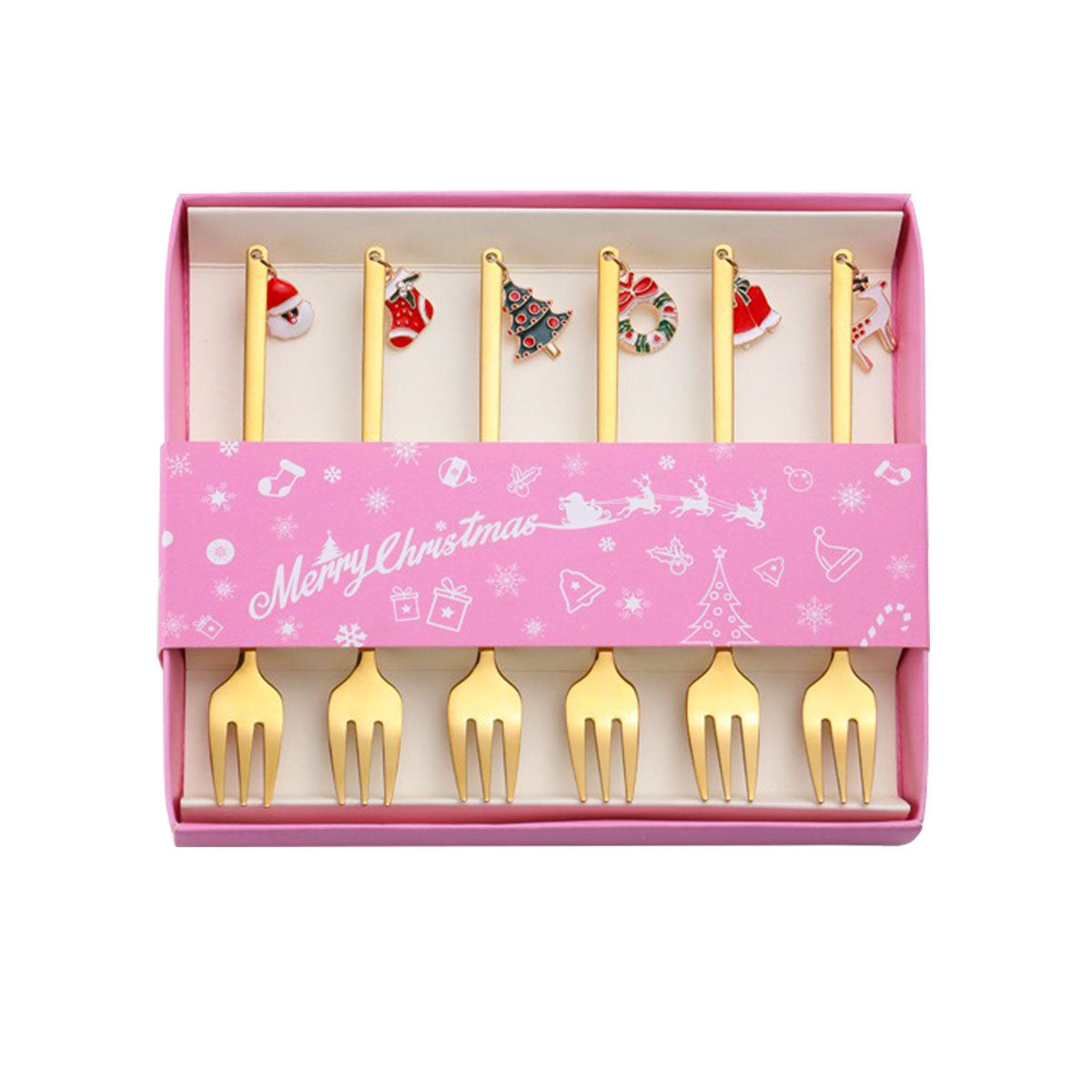 Christmas gift tableware stainless steel coffee spoon dessert spoon fork set - Korvel