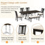 Traditional 6-Piece 78inch Trestle Extendable Dining Table Set with One 18inch Removable Leaf Distressed White - Korvel