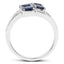Bague de fiançailles en argent sterling avec saphir bleu de 1,61 carat et diamants