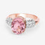Bague en or rose 14K avec tourmaline rose et diamants de 3,11 carats