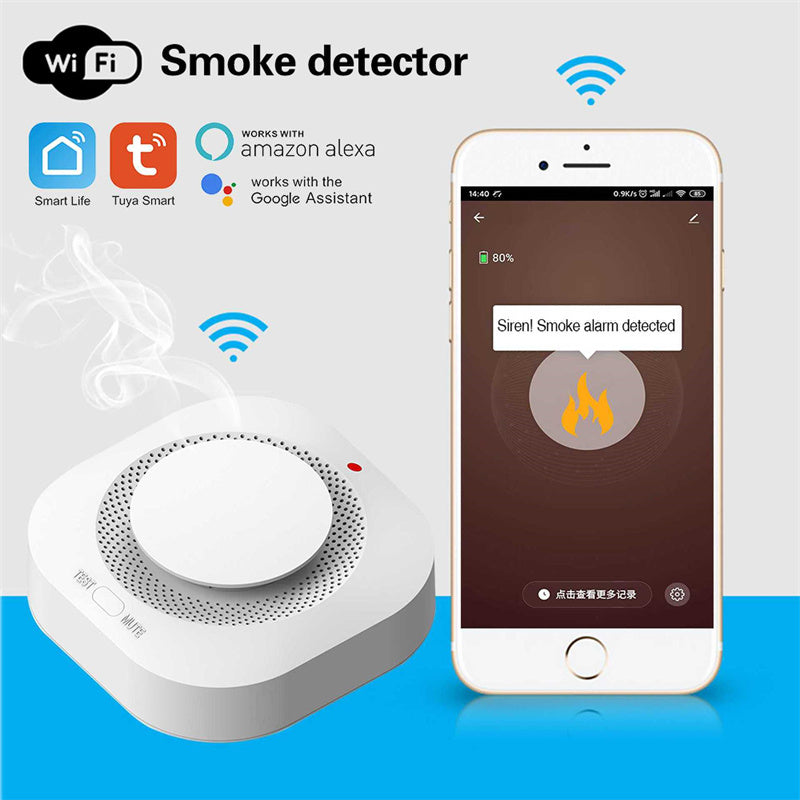 Tuya Smart Zigbee Smoke Detector Smart Fire Alarm Progressive Sound Photoelectric Smoke Sensor - Korvel