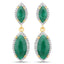 4.21 Carat Dyed Emerald and White Diamond Sterling Silver Earrings