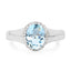 Bague de fiançailles en topaze bleue et topaze blanche de 2,63 carats en argent sterling .925