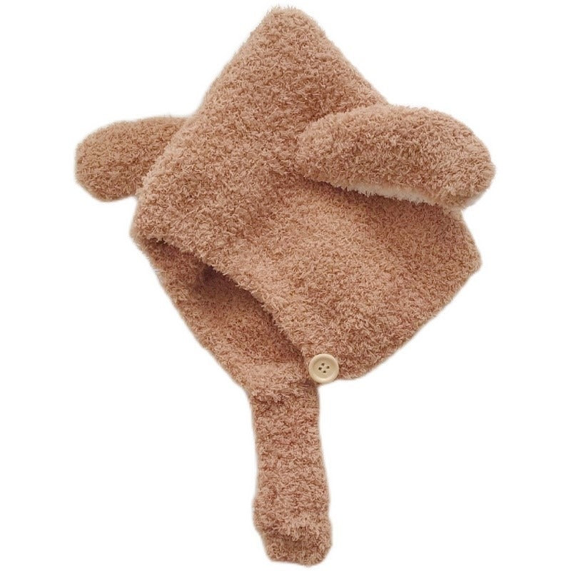 Baby Hat Warm In Autumn And Winter Baby Rabbit Ears Plush Korean Version Ear Cap Baby Hat Cute - Korvel