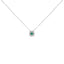 Collar con Colgante de Halo de Esmeralda y Diamante en Oro Blanco de 14K