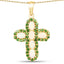 Pendentif en Opale Éthiopienne et Diopside Chrome Plaqué Or Jaune 14K