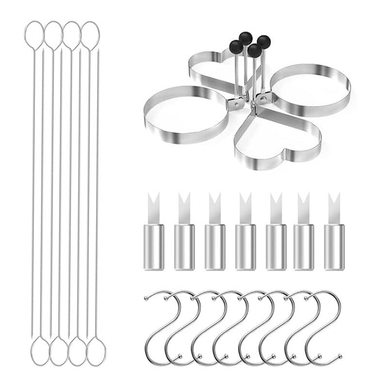 Outdoor Barbecue Tools Stainless steel Barbecue Shovel Set Barbecue Fork Iron Plate Combination New BBQ Barbecue Set - Korvel