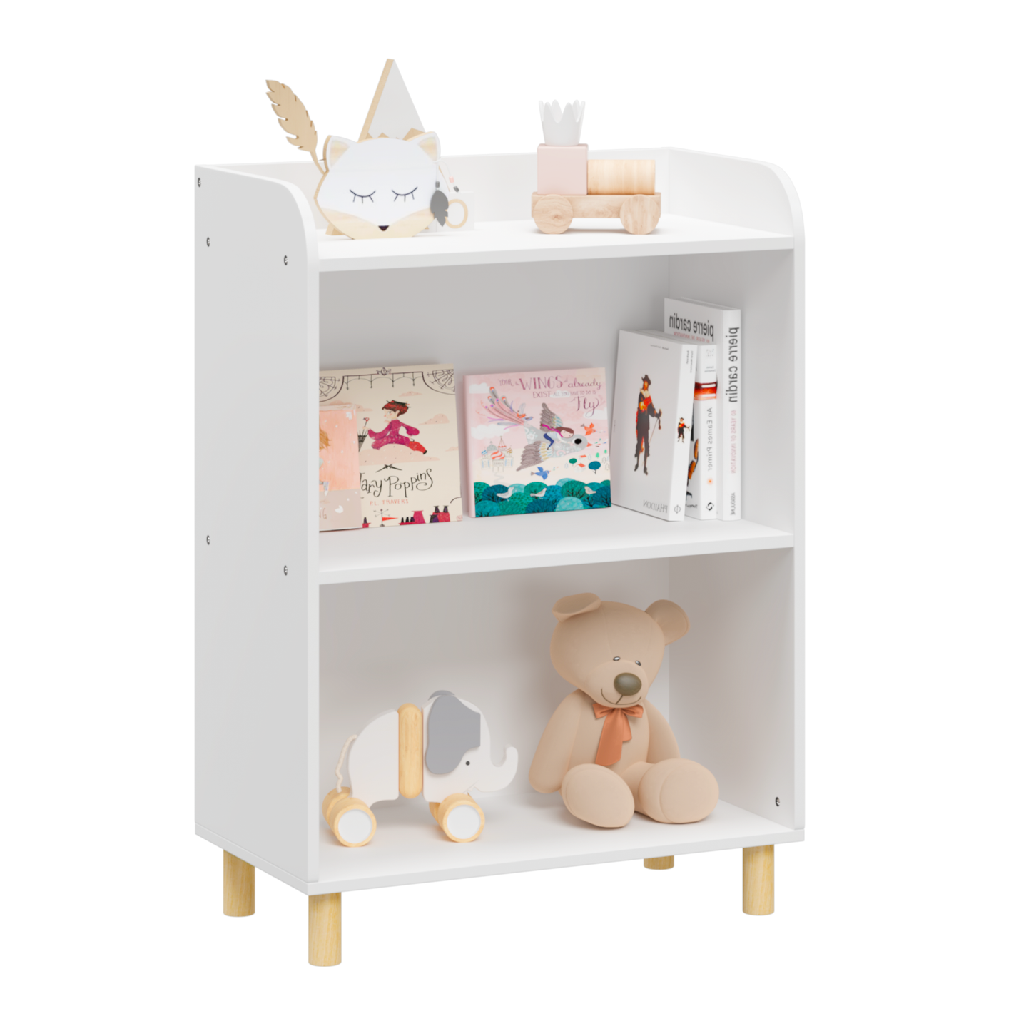 Kids 3-Tier Bookcase - Premium Children's Book Display & Toy Organizer