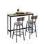 Stylish Grey Bar Table Set with Soft PU Seats and Backrests