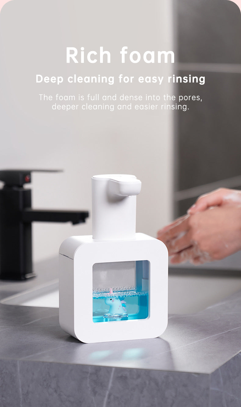Cute Cat Rechargeable Touchless Automatic Soap Dispenser 400ml Kids foam Soap Dispenser with Night Light - Korvel