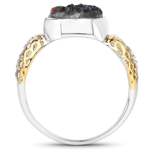 4.74 Carat Multi-Stone .925 Sterling Silver Engagement Ring