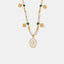 Titanium Steel Freshwater Pearl Oval Pendant Necklace