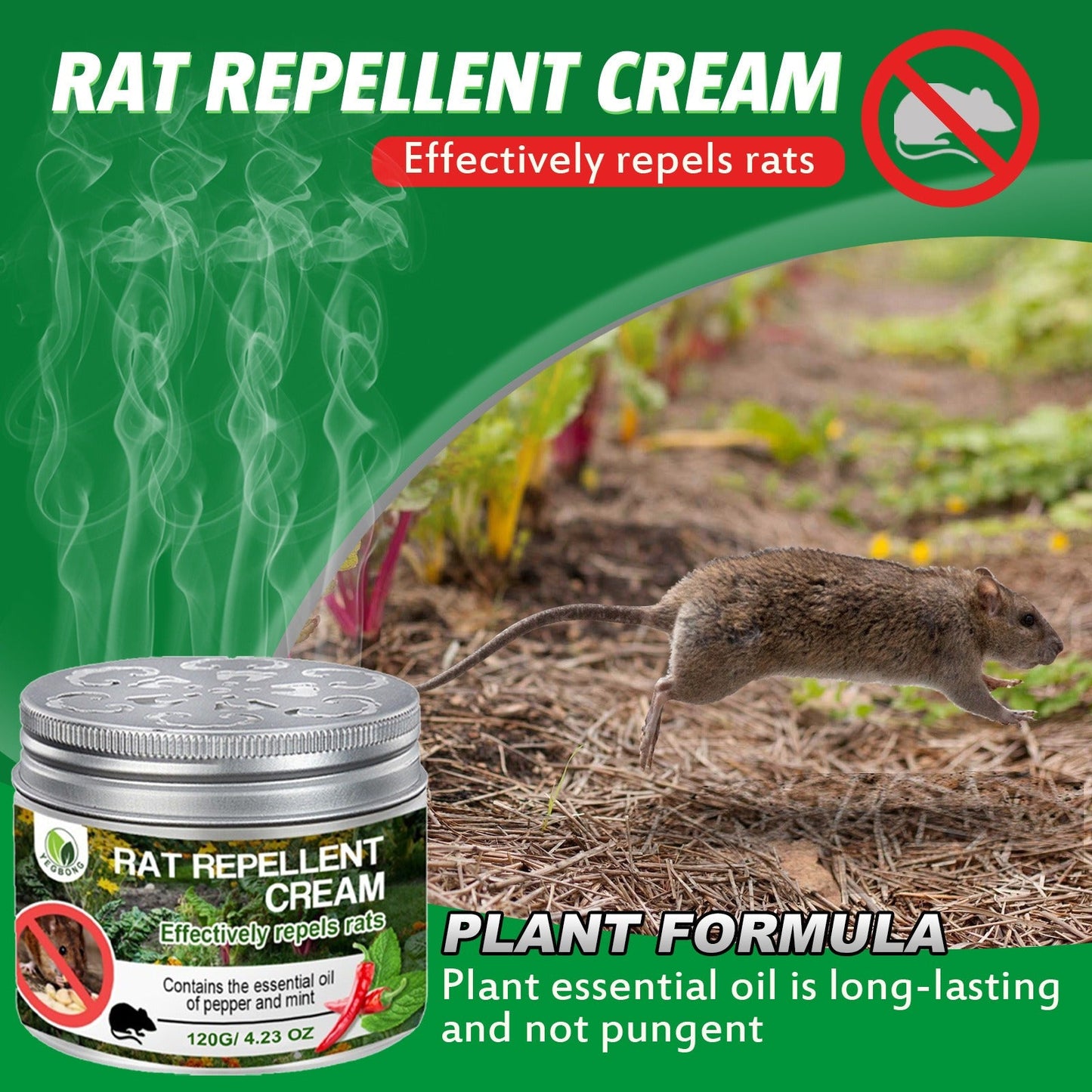 120g home plant natural peppermint oil rats and mice mouse repellent to avoid rodent - Korvel