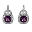 .925 Sterling Silver Amethyst & Diamond Accent Dangle Earrings