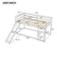 Twin over Twin Bunk Bed with Convertible Slide and Ladder   White - Korvel