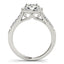 Bague de fiançailles en diamant avec halo carré en or blanc 14k
